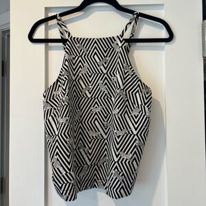 Black & White Abstract Cheetah Topshop Square Neck Tank [Size 4]